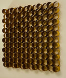 1970s Italian Modernist 3-D Tubular Gold Metal Wall Sculpture