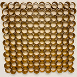 1970s Italian Modernist 3-D Tubular Gold Metal Wall Sculpture