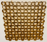 1970s Italian Modernist 3-D Tubular Gold Metal Wall Sculpture