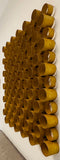 1970s Italian Modernist 3-D Tubular Gold Metal Wall Sculpture
