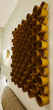 1970s Italian Modernist 3-D Tubular Gold Metal Wall Sculpture