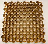 1970s Italian Modernist 3-D Tubular Gold Metal Wall Sculpture