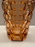 1970s French Faceted Luminarc Pink Glass Vase