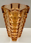 1970s French Faceted Luminarc Pink Glass Vase