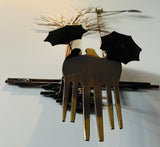 1970s "Rainy Day" R. Richèse Brass Wall Art Sculpture