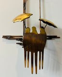 1970s "Rainy Day" R. Richèse Brass Wall Art Sculpture