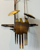 1970s "Rainy Day" R. Richèse Brass Wall Art Sculpture