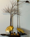 1970s "Rainy Day" R. Richèse Brass Wall Art Sculpture