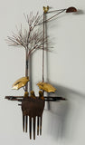 1970s "Rainy Day" R. Richèse Brass Wall Art Sculpture