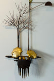 1970s "Rainy Day" R. Richèse Brass Wall Art Sculpture