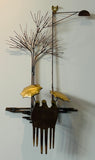1970s "Rainy Day" R. Richèse Brass Wall Art Sculpture