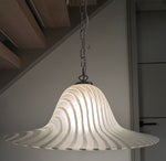 1970s German Pützler Striped "Zebra" Glass Pendant
