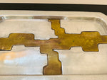 1970s Spanish Brutalist Aluminium & Brass Tray by David Marshall