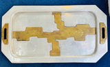 1970s Spanish Brutalist Aluminium & Brass Tray by David Marshall