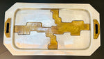 1970s Spanish Brutalist Aluminium & Brass Tray by David Marshall