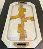 1970s Spanish Brutalist Aluminium & Brass Tray by David Marshall