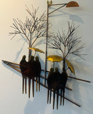 1970s Brutalist "Rainy Day"  R. Richèse Brass Wall Art