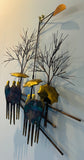 1970s Brutalist "Rainy Day"  R. Richèse Brass Wall Art