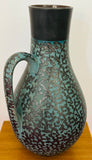 1970s Fat Lava German Carstens Tönnieshof Turquoise Jug Vase