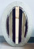 1970s German Frosted-Iced Acrylic Oval Wall Mirror