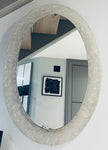 1970s German Frosted-Iced Acrylic Oval Wall Mirror