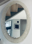 1970s German Frosted-Iced Acrylic Oval Wall Mirror