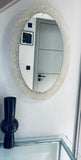 1970s German Frosted-Iced Acrylic Oval Wall Mirror