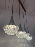 1970s German Hustadt Four Glass Torch Ceiling Light