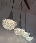 1970s German Hustadt Four Glass Torch Ceiling Light