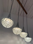 1970s German Hustadt Four Glass Torch Ceiling Light