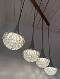 1970s German Hustadt Four Glass Torch Ceiling Light