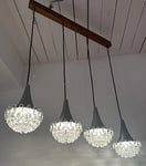 1970s German Hustadt Four Glass Torch Ceiling Light