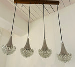 1970s German Hustadt Four Glass Torch Ceiling Light