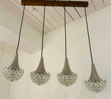 1970s German Hustadt Four Glass Torch Ceiling Light