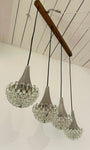 1970s German Hustadt Four Glass Torch Ceiling Light