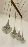 1970s German Hustadt Four Glass Torch Ceiling Light