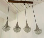 1970s German Hustadt Four Glass Torch Ceiling Light
