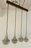 1970s German Hustadt Four Glass Torch Ceiling Light