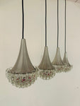 1970s German Hustadt Four Glass Torch Ceiling Light