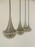 1970s German Hustadt Four Glass Torch Ceiling Light