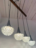 1970s German Hustadt Four Glass Torch Ceiling Light