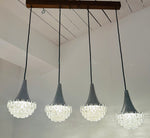 1970s German Hustadt Four Glass Torch Ceiling Light