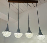 1970s German Hustadt Four Glass Torch Ceiling Light
