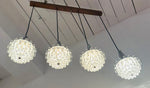 1970s German Hustadt Four Glass Torch Ceiling Light