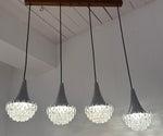 1970s German Hustadt Four Glass Torch Ceiling Light