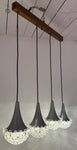 1970s German Hustadt Four Glass Torch Ceiling Light
