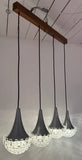 1970s German Hustadt Four Glass Torch Ceiling Light