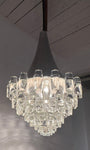 1970s German Hustadt Four Glass Torch Ceiling Light