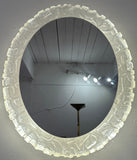 1970s German Oval Erco Back Lit Lucite Wall Mirror