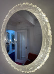 1970s German Oval Erco Back Lit Lucite Wall Mirror